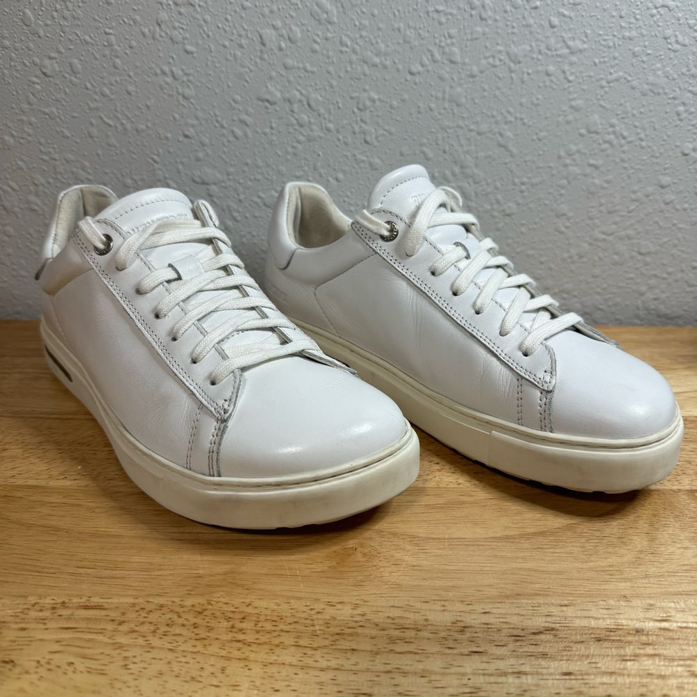 Birkenstock White Leather Low-Top Sneakers